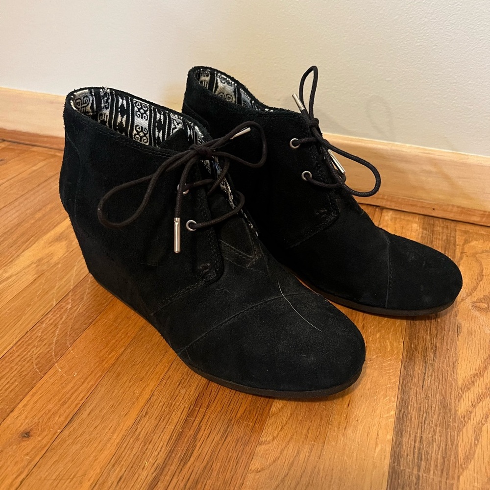 Toms wedge booties. Size 10